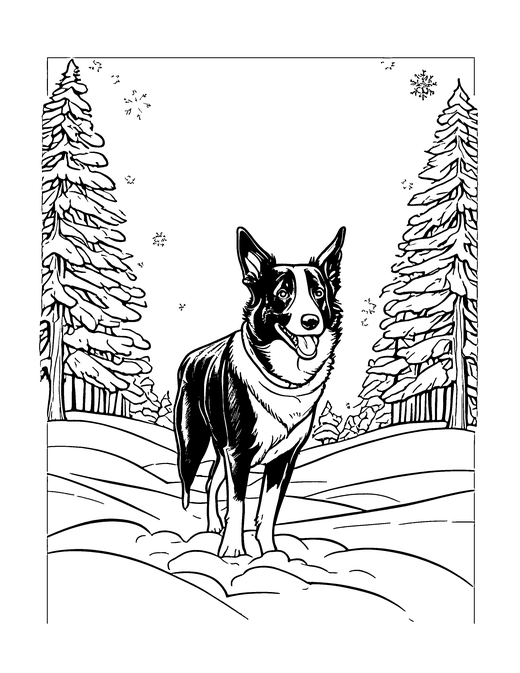 The coloring page drawn from the photo